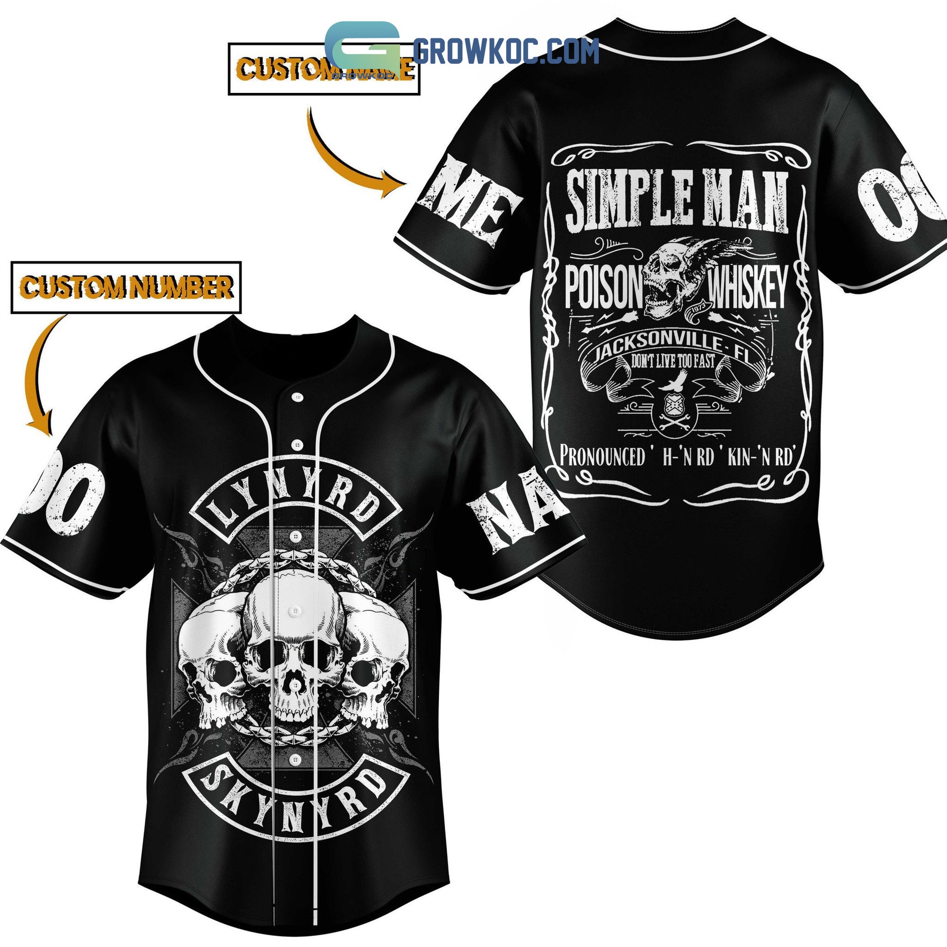 Lynyrl Skynyrd Simple Man Personalized Baseball Jersey