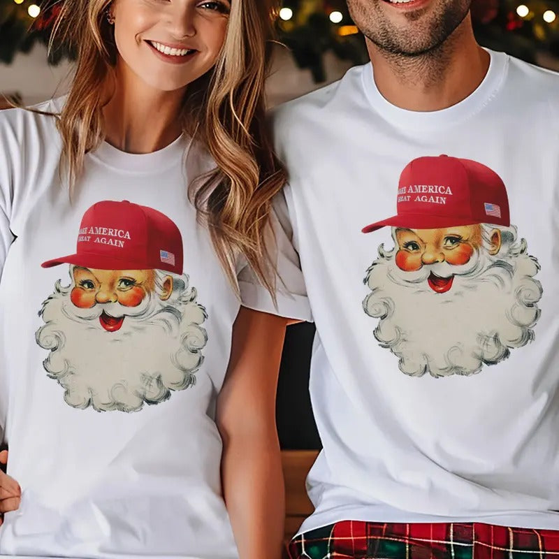MAGA Santa Tees  Trump Santa Clause Tshirts Make America Great Christmas T-Shirts Hoodie, Sweatshirt | WearSparks.com