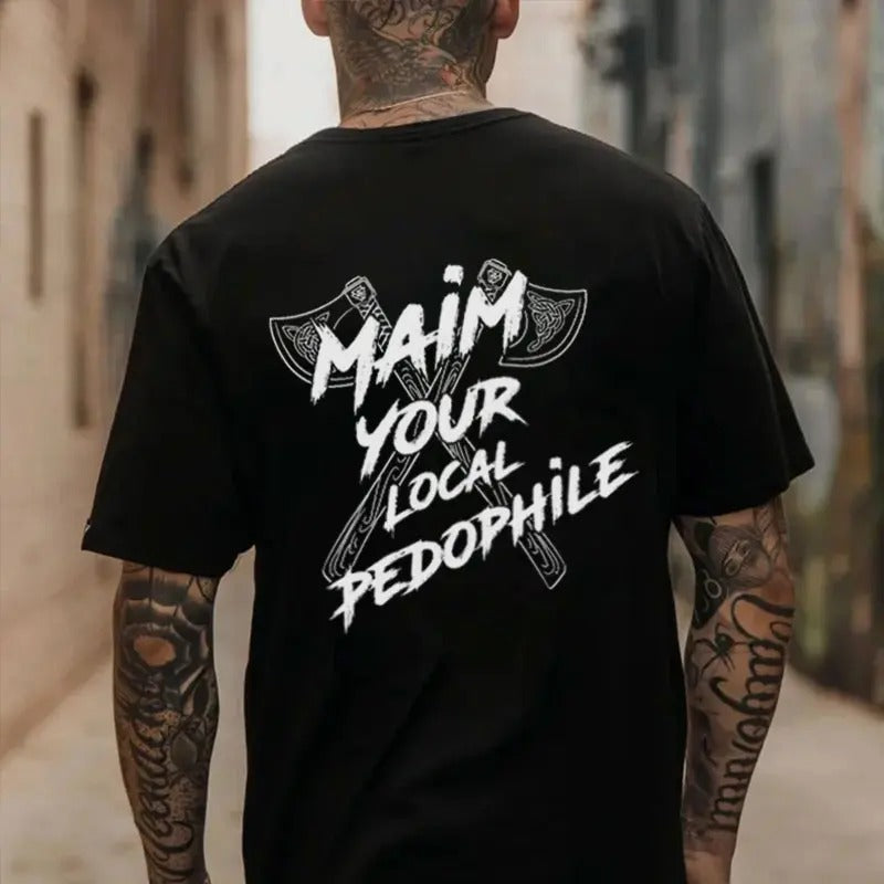 MAIN YOUR LOCAL PEDOPHILE Black Print T-Shirt Hoodie, Sweatshirt | WearSparks.com