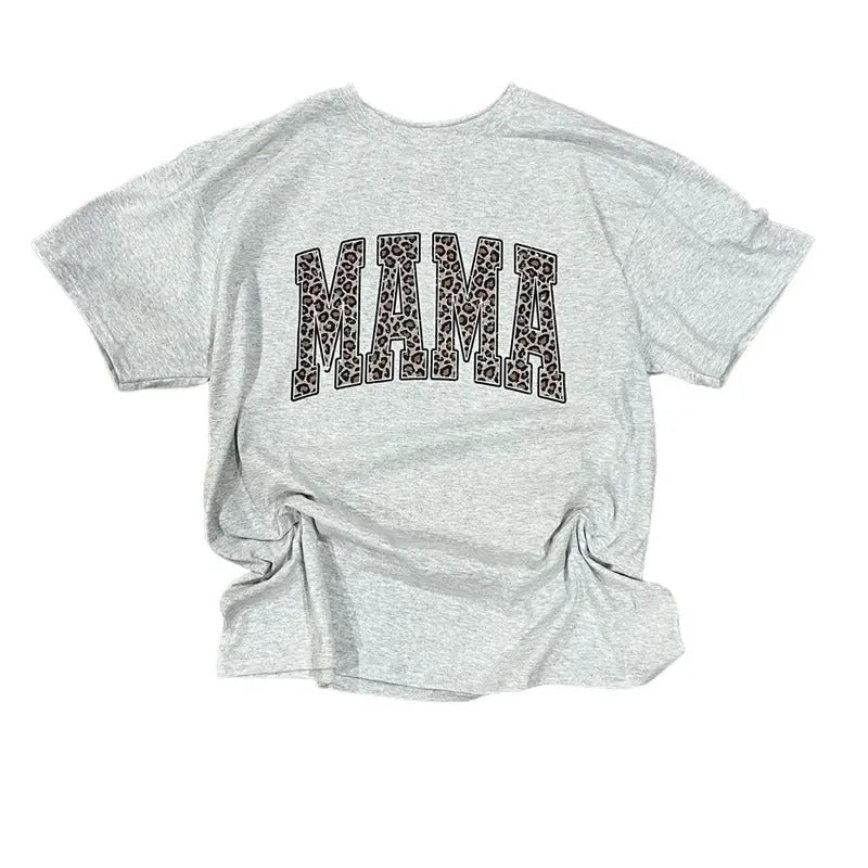 MAMA Leopard Print T-Shirt or Longsleeve Tshirt Cotton Womenswear Women Top graphic tees cute shirts Hoodie, Sweatshirt