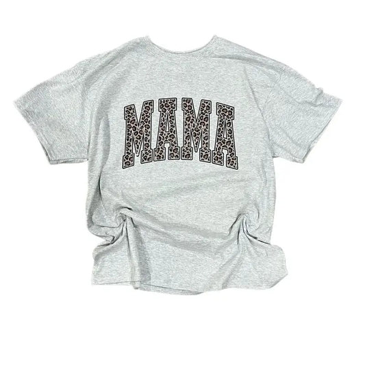 MAMA Leopard Print T-Shirt or Longsleeve Tshirt Cotton Womenswear Women Top graphic tees cute shirts Hoodie, Sweatshirt