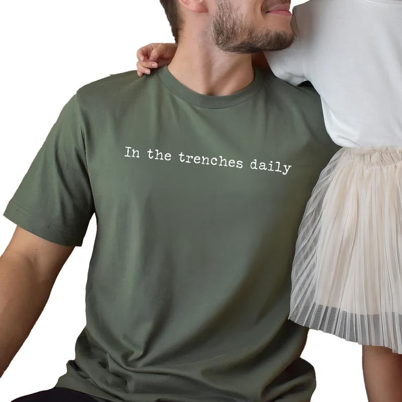 MAPTEES In The Trenches Daily Graphic Tee, Overstimulated T-shirt For Men, Dad Life Shirt, Funny Trader Men Tee, Meme Men...