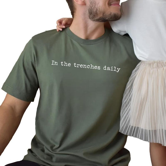 MAPTEES In The Trenches Daily Graphic Tee, Overstimulated T-shirt For Men, Dad Life Shirt, Funny Trader Men Tee, Meme Men...