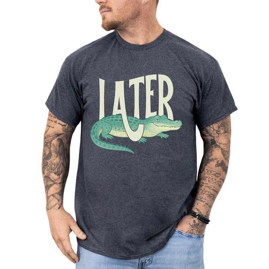 MAPTEES Later Alligator Graphic Tee, Funny Alligator T-shirt For Men, Florida Vibes Shirt, Summer Men Tee, Meme Men...