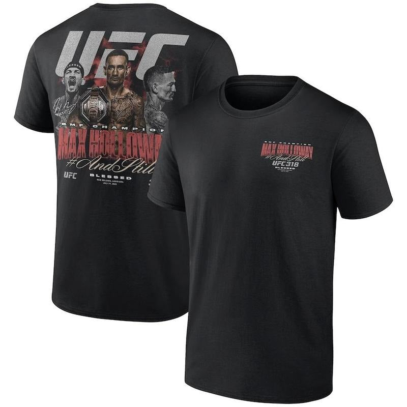 MAX HOLLOWAY UFC 318 CHAMPION TEE, Max Holloway Boxer Tee, Max Holloway Sports Shirt, UFC Sports Shirt, UFC Sport Gym...