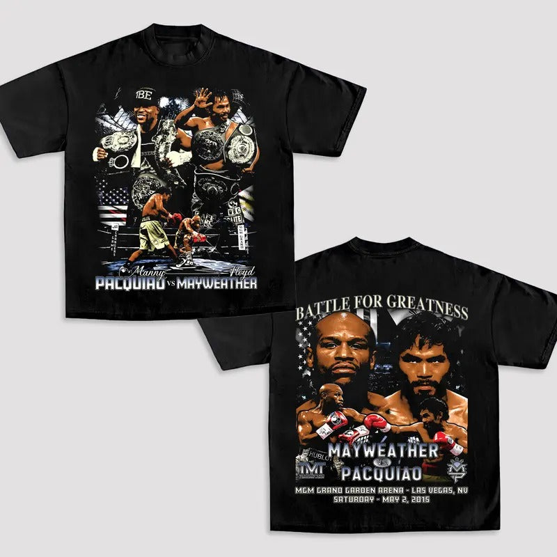MAYWATHER VS PACQUIAO-BATTLE FOR GREATNESS TEE, Boxing T-shirt, Boxer Tee, Sports Shirt, UFC Shirt, Gift for Him Hoodie...