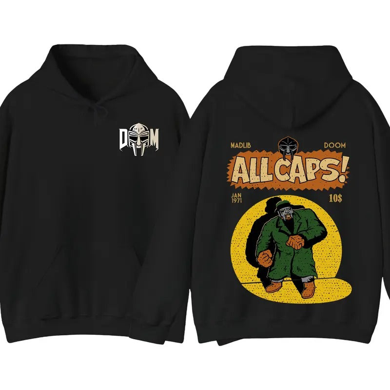 MF Doom Madlib All Cap Hoodie, Rap Music Sweatshirt, Madvillain Metal Tee, Gift For Music Lover | WearSparks.com