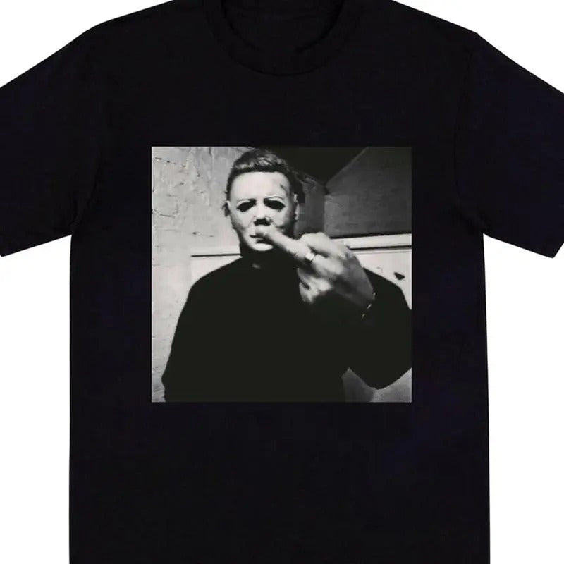 MICHEAL MYERS T-SHIRT, Michael Myers Halloween Middle Finger Movie T-Shirt, Movie T-Shirt, Movie Tee Hoodie, Sweatshirt
