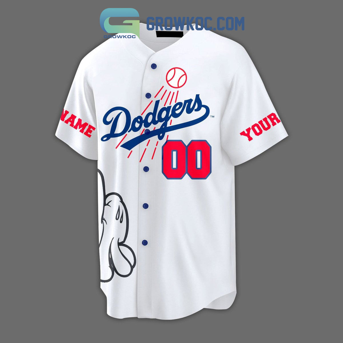 MLB Dodgers Here To Win White Design Personalized Baseball Jersey