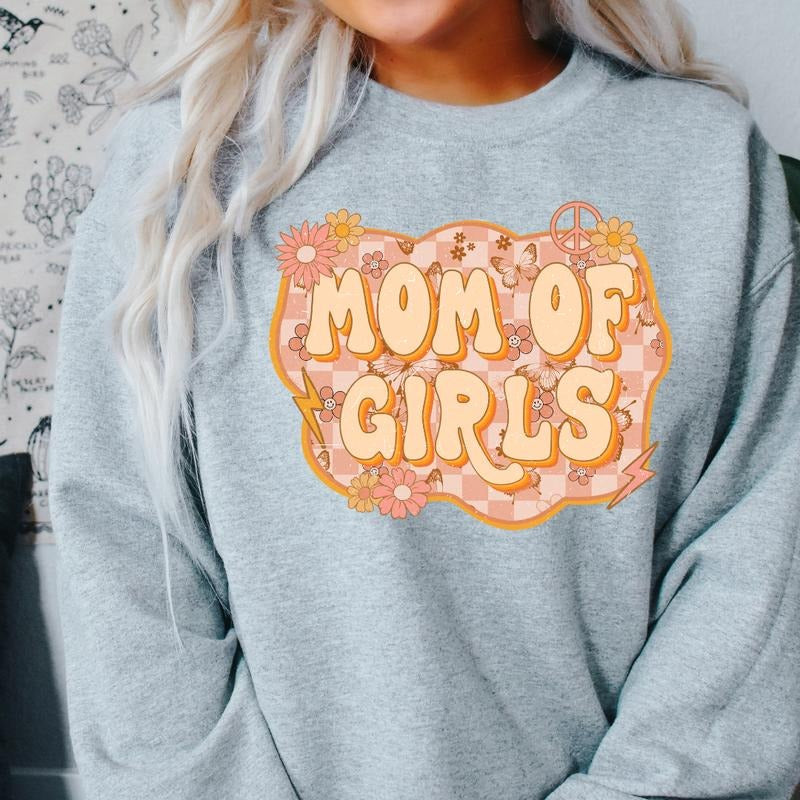 MOM OF GIRLS SWEATSHIRT (Crewneck Sweatshirt, Unisex Fit, Causal Sweatshirt for Christmas, Christmas Holiday Sweatshirt)...