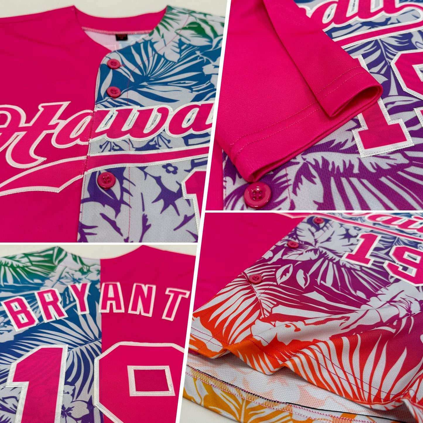 Custom 3D Pattern Design Tropical Palm Leaves Authentic Baseball Jersey T-Shirts, Hoodie, Sweatshirt (Image 2)