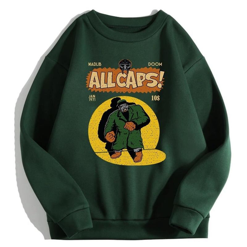 Ma.dlib Do.om All Caps Sweatshirt, Do.om Sweatshirt, hip hop sweatshirt, Rap Music Sweatshirt, Gift For Music Lover...