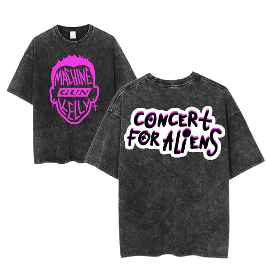 Machine Gun Kelly Concert For Aliens Graphic Tee, MGK Neon Aliencore Shirt, Y2K Punk Streetwear, Unisex Music Fan Top,...