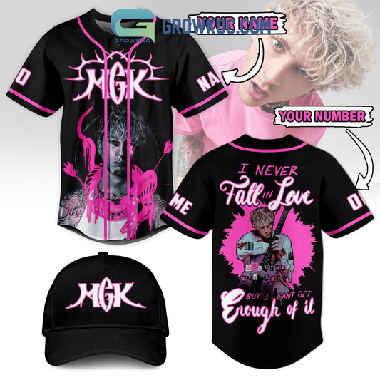 Machine Gun Kelly I Never Fall In Love But I Can’t Get Enough Of It Personalized Baseball Jersey