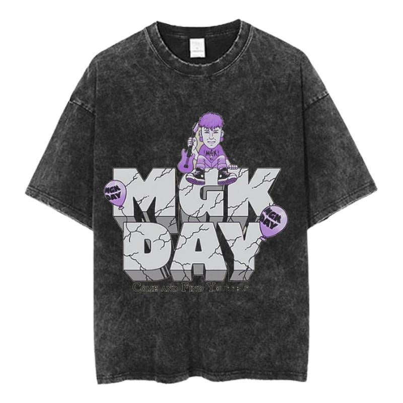 Machine Gun Kelly MGK Day Graphic Tee, Funny Cartoon Concert Shirt, Rock Music Streetwear, Unisex Menswear Womenswear Top...