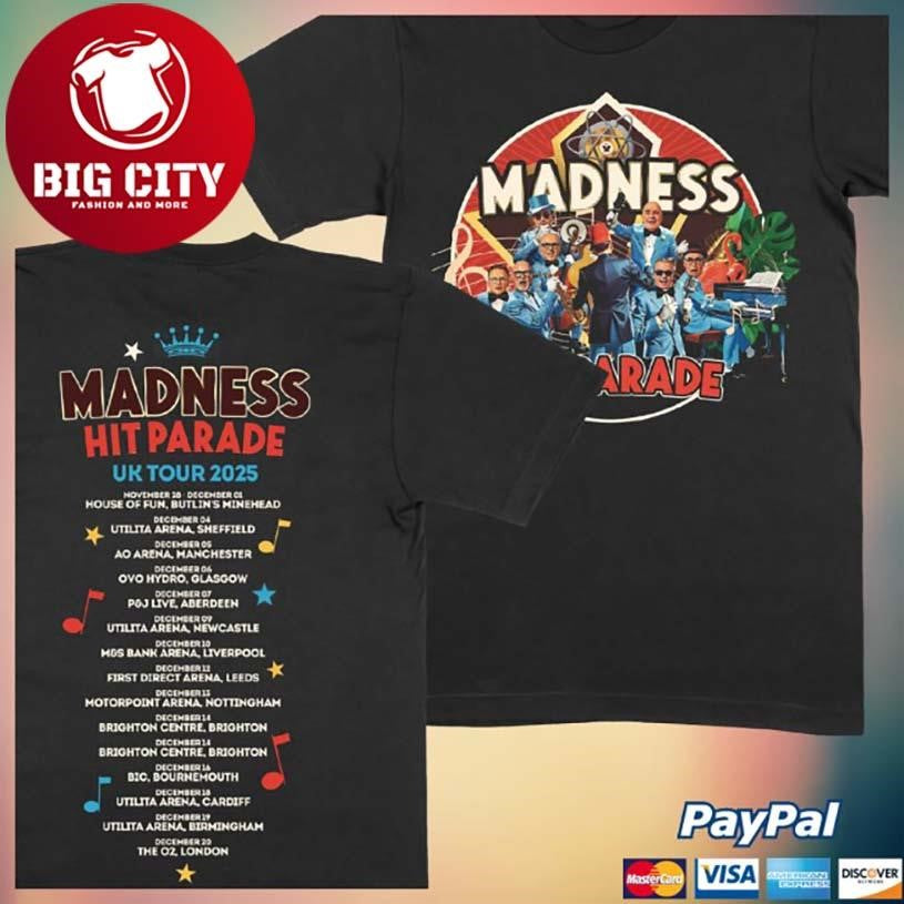 Madness Hit Parade Uk Tour Two Sided Shirt