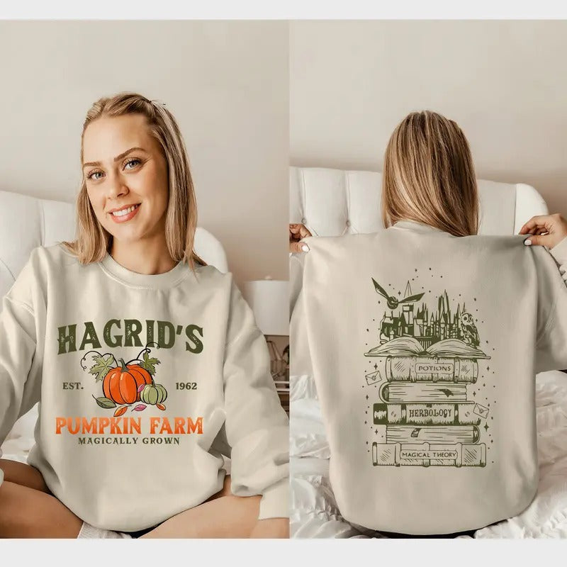 Magical Castle Halloween Sweatshirt, Halloween Cartoon, Pumpkin Crewneck, Halloween Gifts, Vintage Halloween Tshirt,...