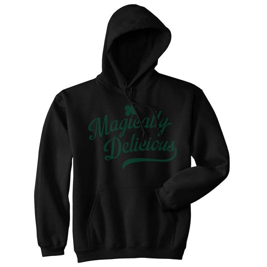 Magically Delicious Hoodie Funny Lucky Irish Clover Hooded Sweatshirt Funny Hoodies Saint Patrick's Day Hoodie Novelty...