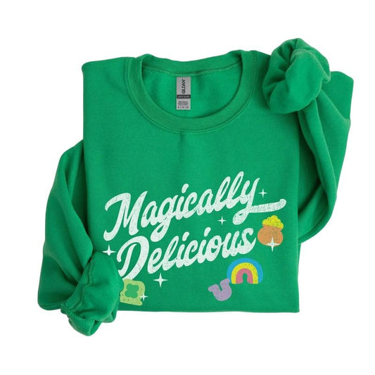 Magically Delicious Sweatshirt, Funny St Patrick's Day Crewneck T-Shirts, Hoodie | WearSparks.com