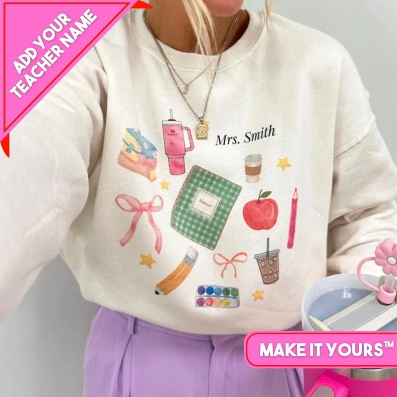 Make It Yours 'Teacher Classroom Essentials' Sweatshirt - Add YOUR Name! T-Shirts, Hoodie | WearSparks.com