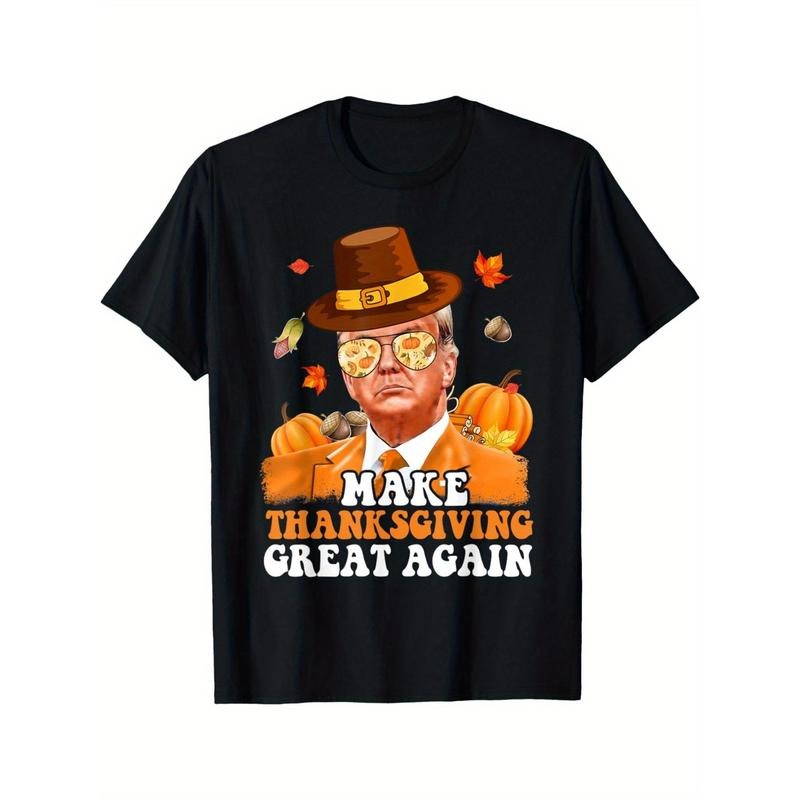 Make Thanksgiving Great Again" Funny Trump T-Shirt