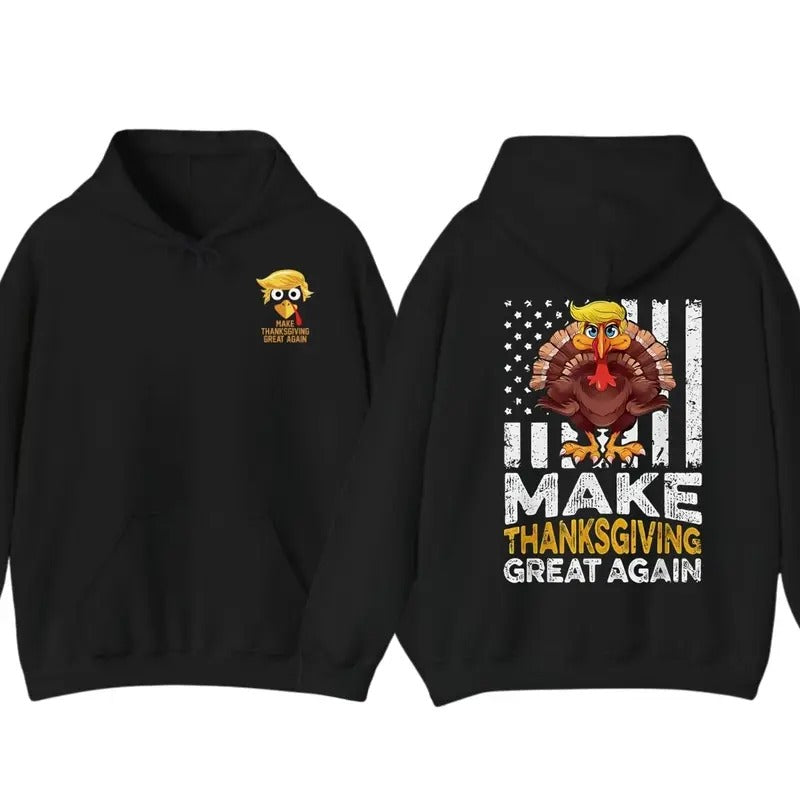 Make Thanksgiving Great Again Shirt Gift Funny Turkey Trummp T-Shirt, Hoodie Trendy Sweatshirt | WearSparks.com