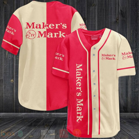 FASHION Maker's Mark Baseball Jerseys Botton Shirt