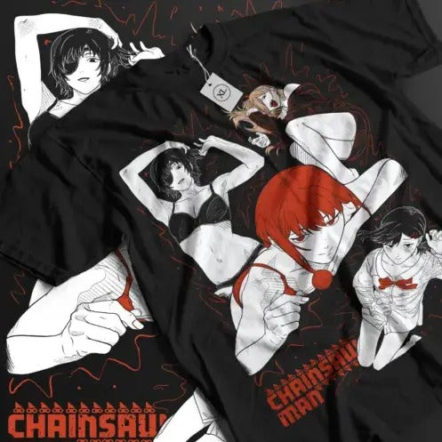 Makima Power Kobeni Reze T-Shirt Chainsaw Denji Horror Anime Gift Shirt All Size Hoodie, Sweatshirt | WearSparks.com