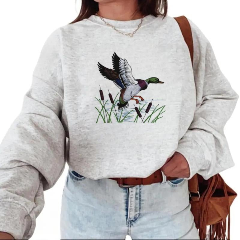 Mallard And Cattails Unisex Sweatshirt Hunting Season 2025 Vintage Shirt Hoodie Unisex | WearSparks.com