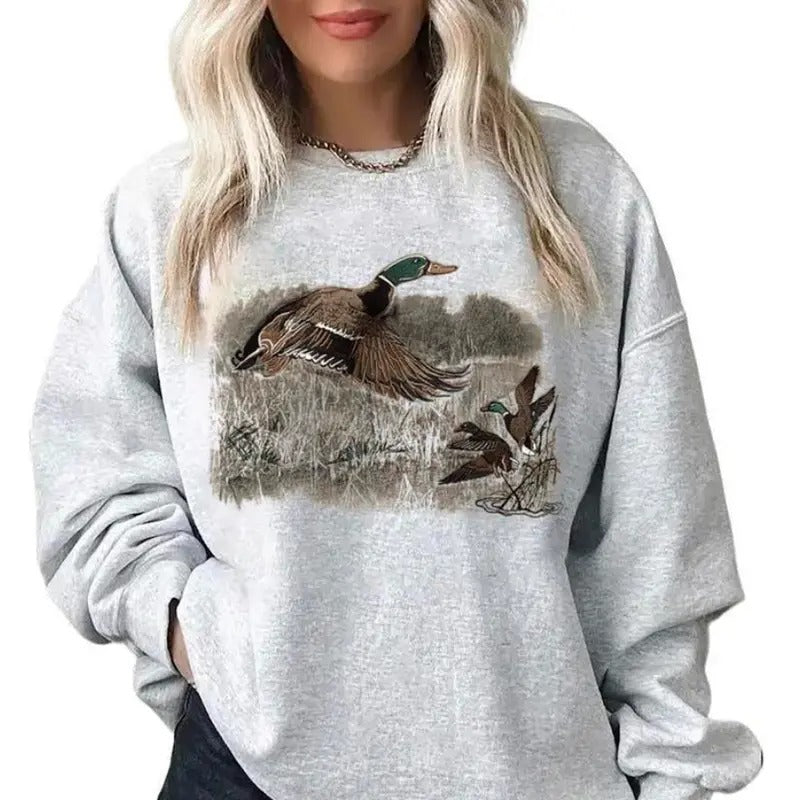 Mallard Duck Retro Unisex Tshirt, sweatshirt, hoodie Long Sleeve Cotton | WearSparks.com