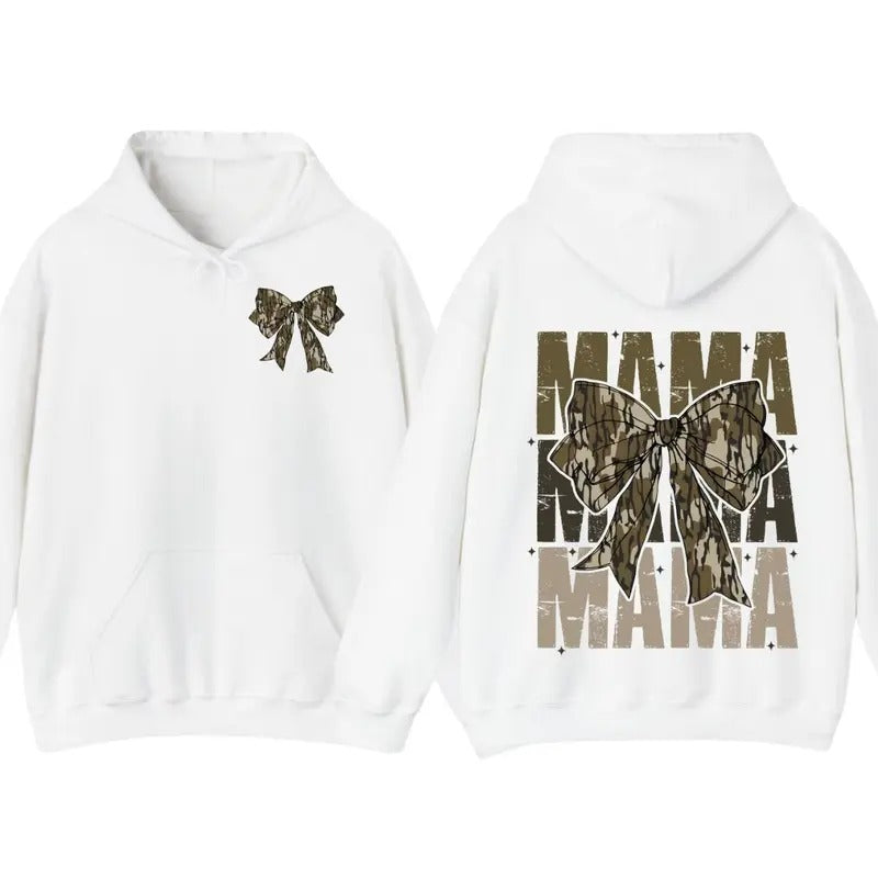 Mama Camo Coquette Bow Hoodie, Camo Coquette Bow Tee, Deserted Hunters Wives Hoodie, Camo Hunting Wife, Tee Print Sweatshirt