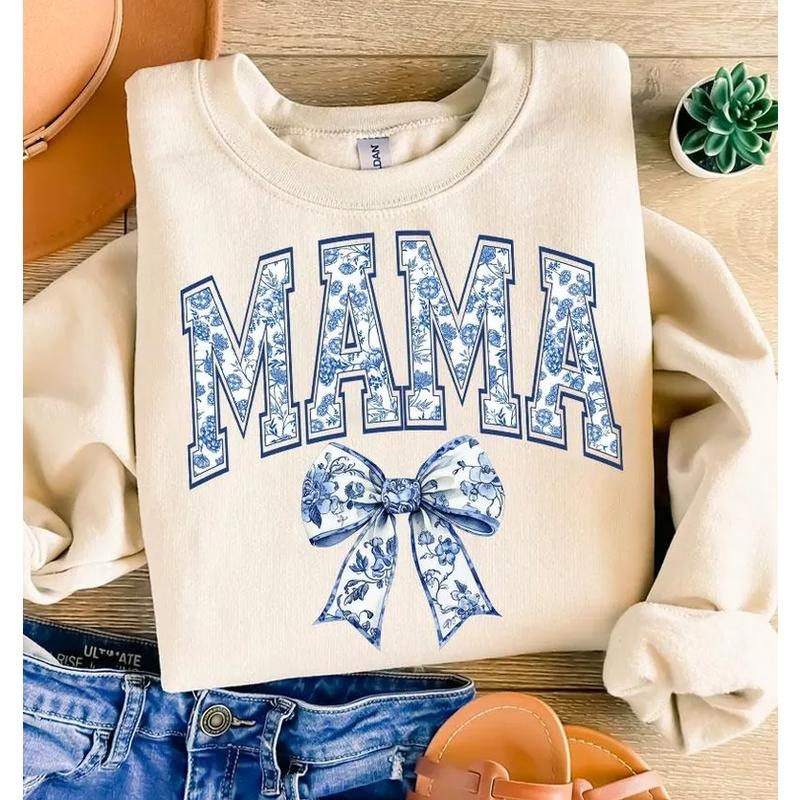 Mama Chinoiserie Coquette Shirt, Mama Coquette Bow Tee, Retro Mama T Shirt, Varsity Style Mama Sublimation Tee Hoodie,...
