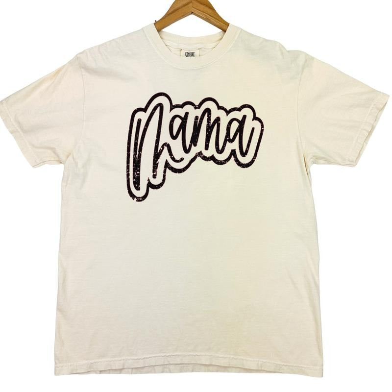Mama Cursive Distressed Comfort Colors T-Shirt Hoodie, Sweatshirt | WearSparks.com