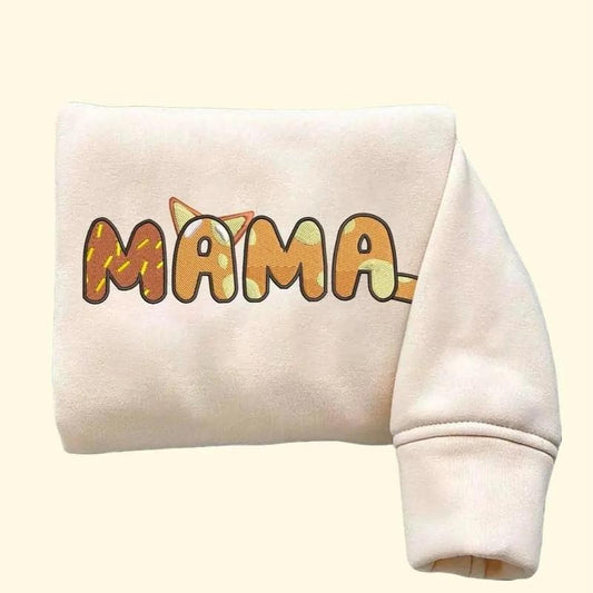 Mama Dog Embroidered Sweatshirt, Dog Mom Shirt, Cute Dog Family Crewneck, Mama Sweater, Mother's Day Shirt, Gift For Mom...