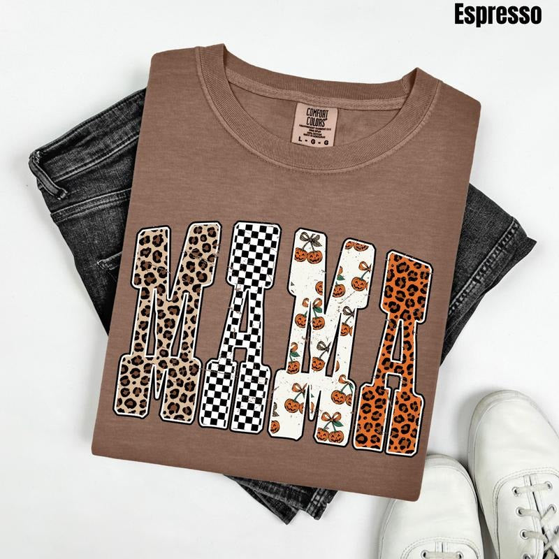 Mama Pumpkin Pattern Comfort Colors T-Shirt 'NLB' Hoodie, Sweatshirt | WearSparks.com