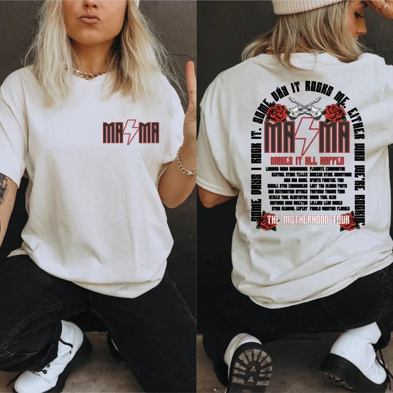 Mama Rock Shirt, Mama Tour Shirt, Funny Motherhood Shirt, Mothers Day Gift, Cool Trendy Mom Gifts, Mama T-Shirt Top...
