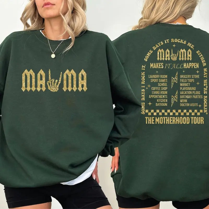 Mama Rock Tour Sweatshirt, Some Days I Rock It Sweater, Motherhood World Tour Hoodie - clothing by WearSparks.com