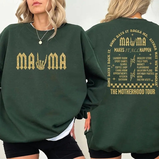 Mama Rock Tour Sweatshirt, Some Days I Rock It Sweater, Motherhood World Tour Hoodie - clothing by WearSparks.com