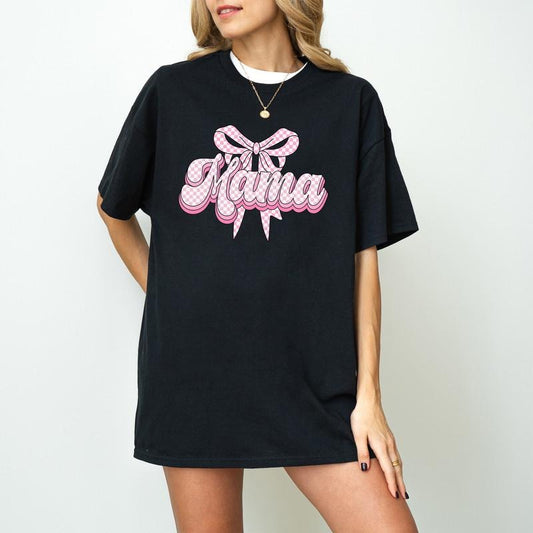 Mama Shirt, Coquette Shirt, Pink Bow Shirt, Soft Girl Shirt, Cute Mom Sweatshirt, Mama Gift, Mother Days Gift, Gift To...