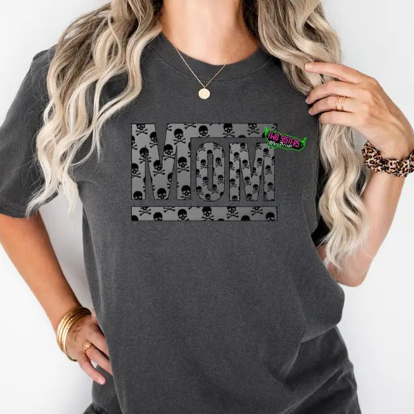 Mama Skull & Cross TShirt | Dark Edgy Vibes | Grunge Aesthetic Top | Alt Fashion Lovers | Cozy Streetwear Pullover...