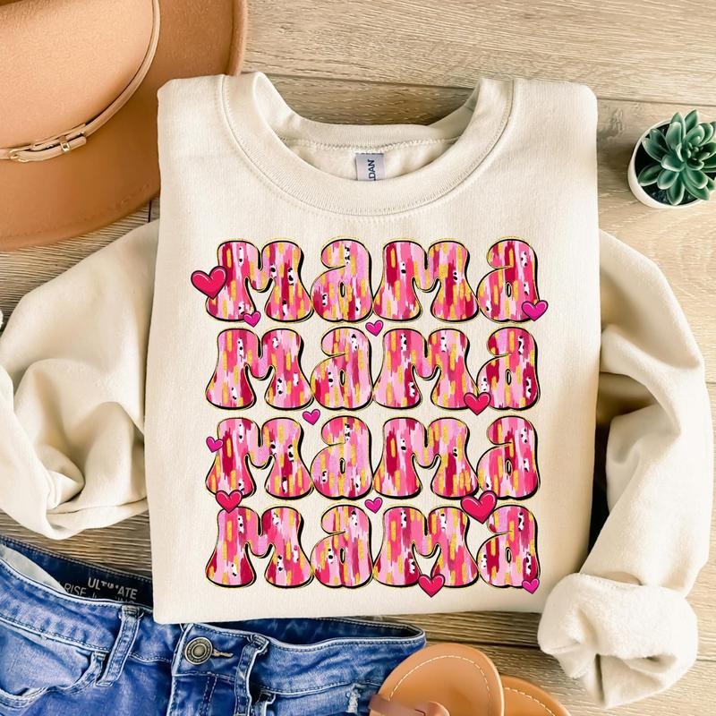 Mama Valentine Sweatshirt, Valentine Heart Sweatshirt, Loved Mama Sweatshirt, Retro Valentine Sweatshirt, Valentines Day...
