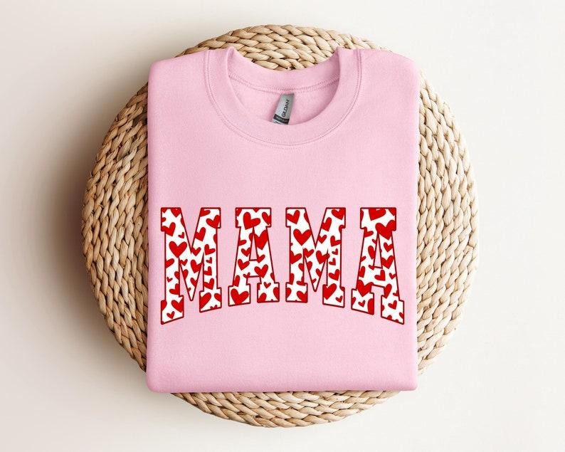 Mama Valentines Heart Valentines Day Shirt,Valentines Day Shirts For Woman, Latte Valentine Shirt, Valentines Day Gift,...