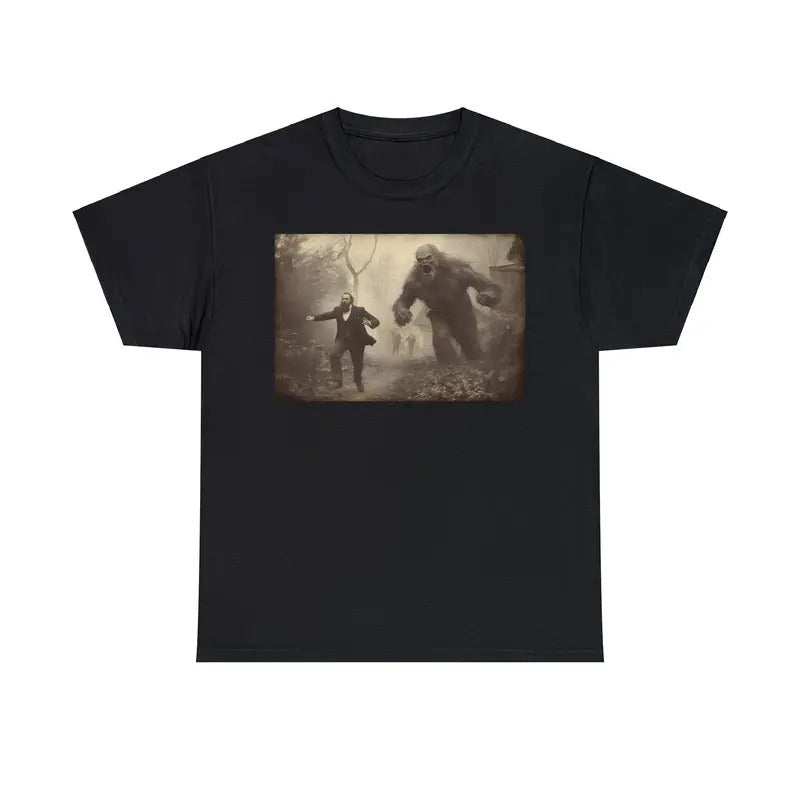 Man Getting Chased By Bigfoot Shirt Sasquatch Shirt Bigfoot Tshirt Funny Shirt Big Foot Shirt Bigfoot Shirts Funny...