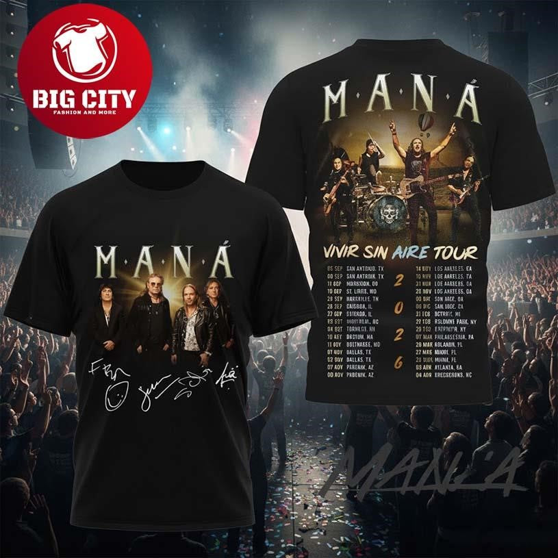 Mana Vivir Sin Aire Tour 2026 Concert Two Sided Shirt