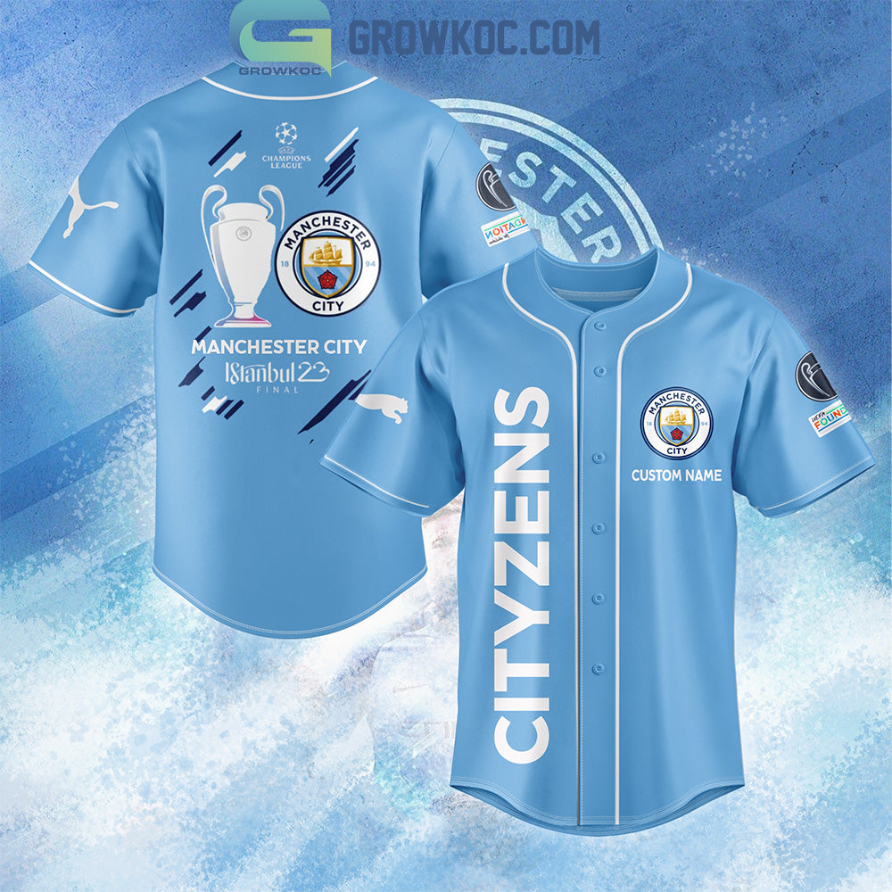 Manchester City Istanbul 2023 Final Champions Personalized The Citizens Baseball Jersey