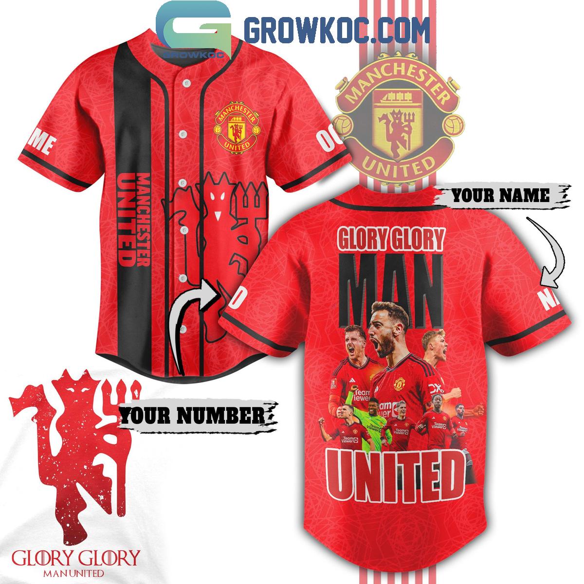 Manchester United Glory Glory Man United Personalized Baseball Jersey