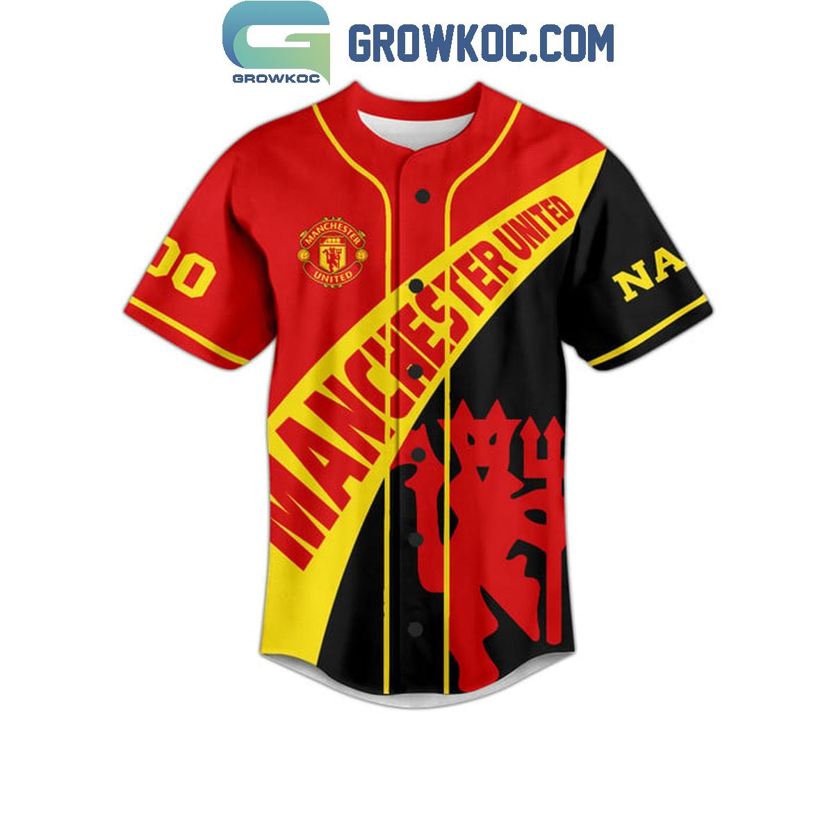 Manchester United Red Devils Glory Glory Personalized Baseball Jersey