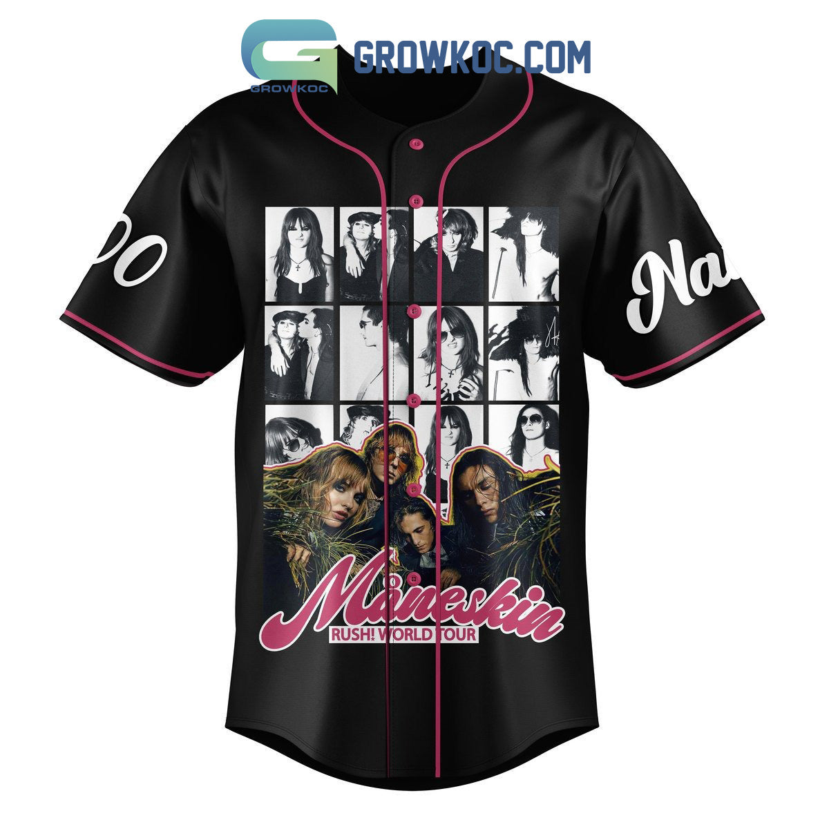 Maneskin Rush World Tour Personalized Baseball Jersey