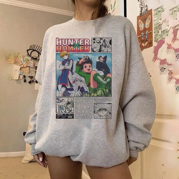 Manga Anime Hunter Sweatshirt, Japanese Streetwear, Gift For Friend, Anime Sweatshirt T-Shirts, Hoodie | WearSparks.com