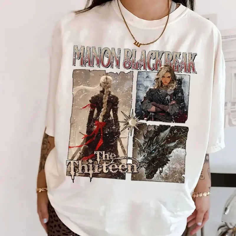 Manon Blackbeak The Thirteen T-Shirt, Throne Of Glass Shirt, From Now Until The Darkness Claim Us, We Are The Thirteen...